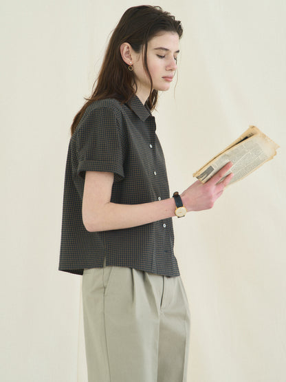 (-30%) ARIZONA CHECK SHIRT [ Olive Navy ] Organic Cotton