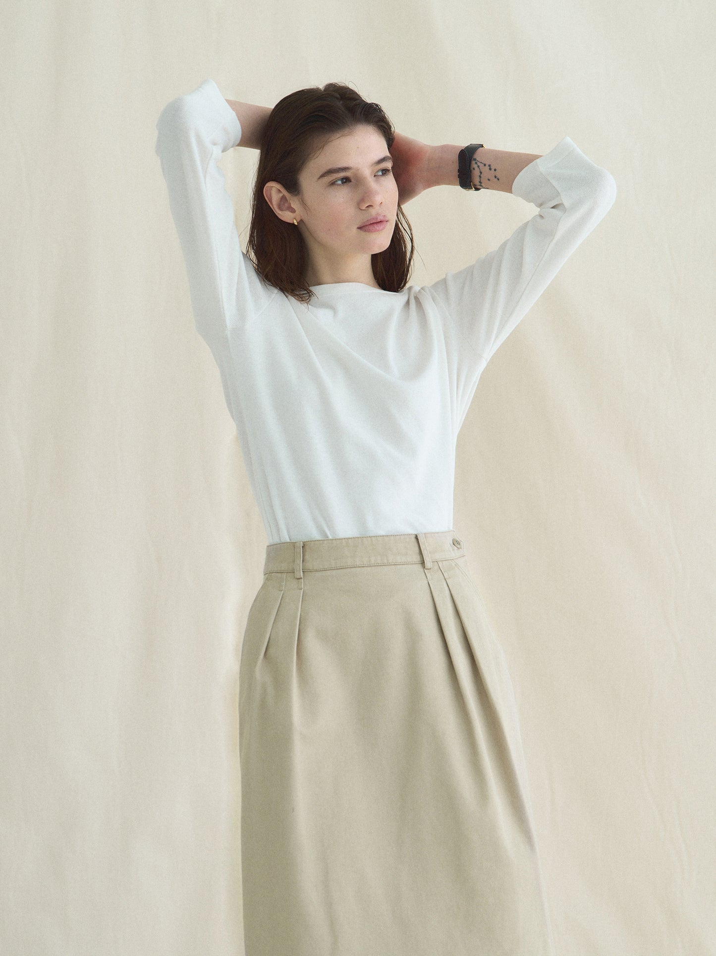 SOFTNESS 3/4 SLEEVE TEE [ White ] - 2nd Restock