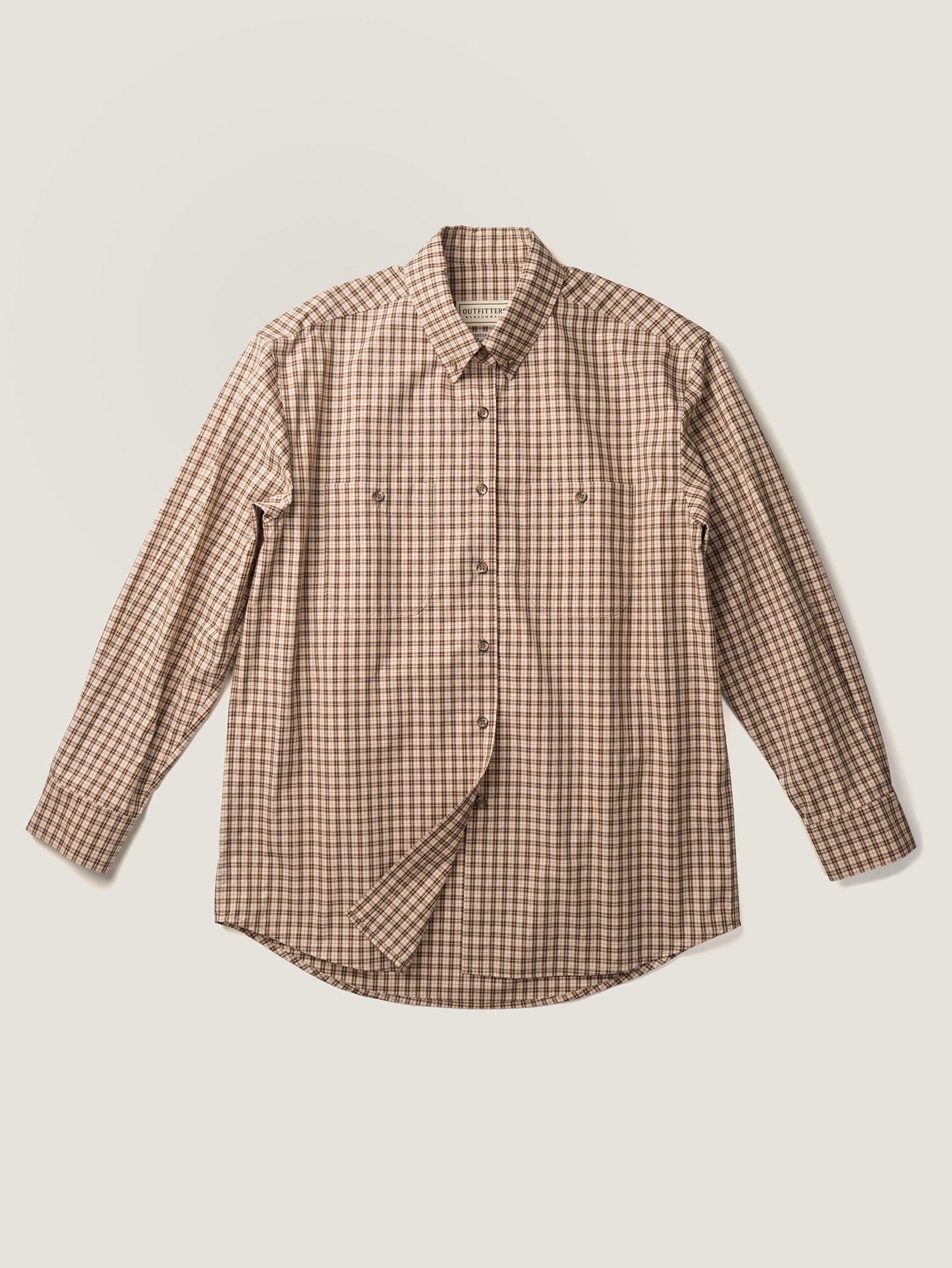 2 POCKET BUTTON DOWN SHIRT [ Beige Tartan ]