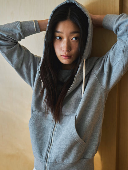 PARK FULL ZIP HOODIE [ Heather Grey ]