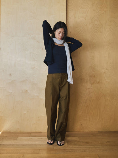 AIRY WAFFLE CARDIGAN [ Deep Navy ]
