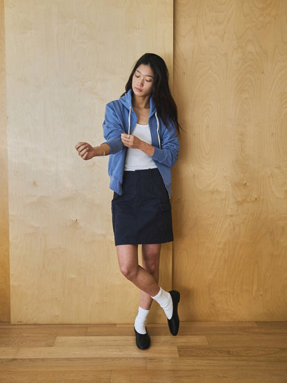 LILY UTILITY CARGO SKIRT [ Herringbone Navy ]