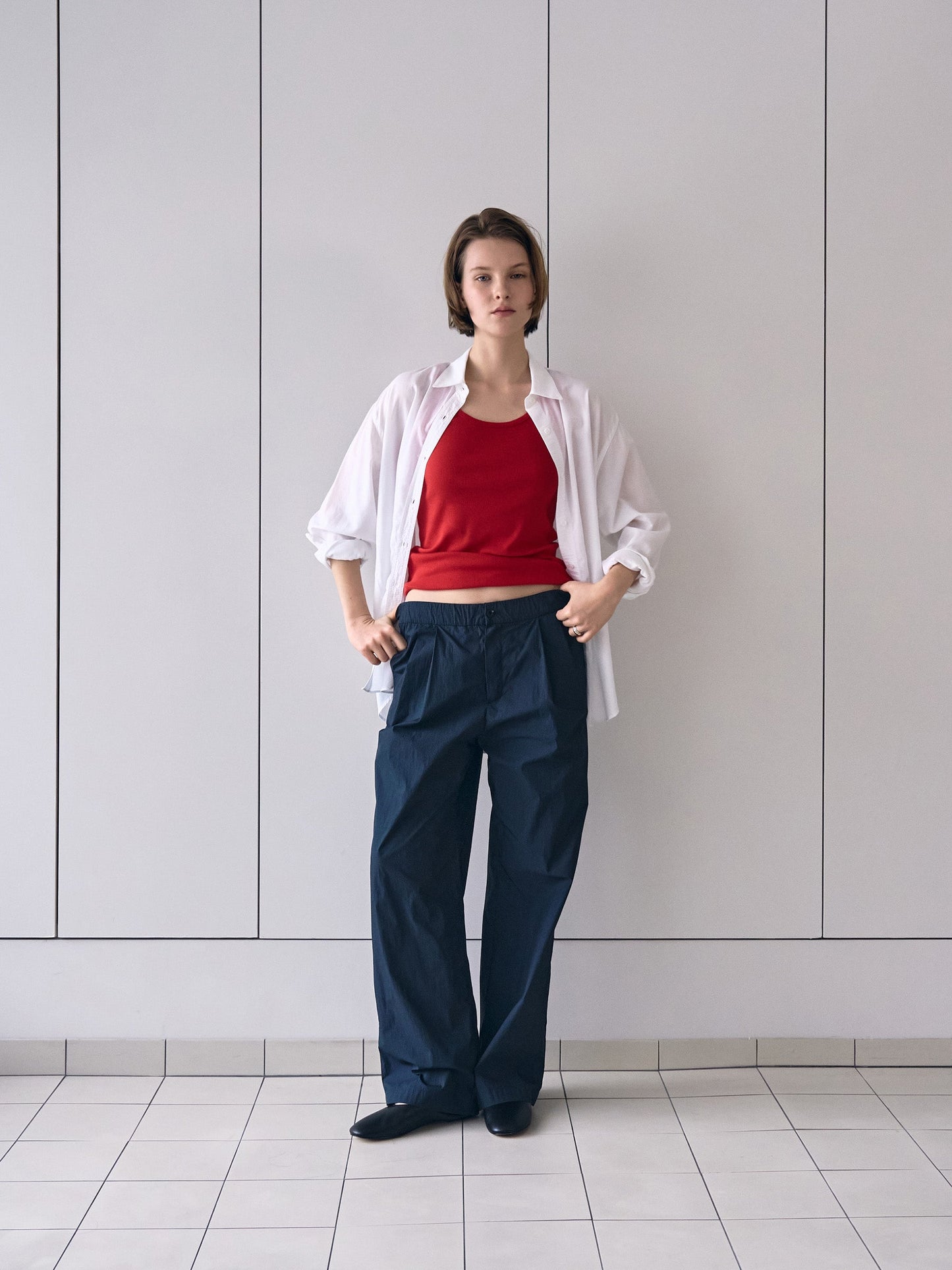 ROSA EASY COTTON PANTS [ Deep Navy ]
