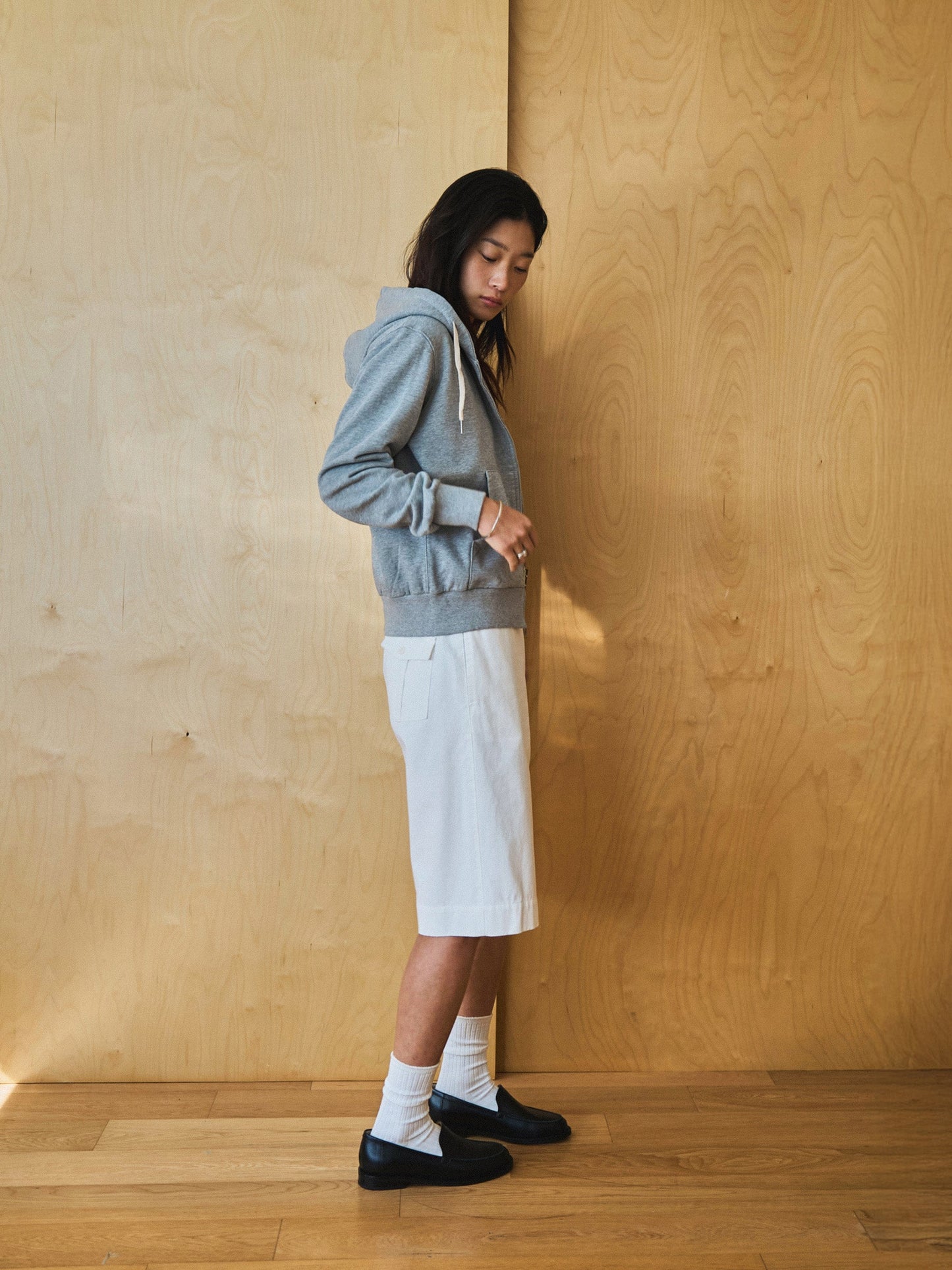 LENTO BERMUDA SHORTS [ Washed White ]