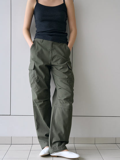 EASE WASHED CARGO PANTS [ Washed Khaki ]