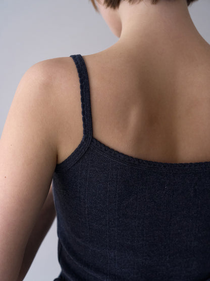 SCALLOPED TRIM SLEEVELESS [ Blend Gray ]