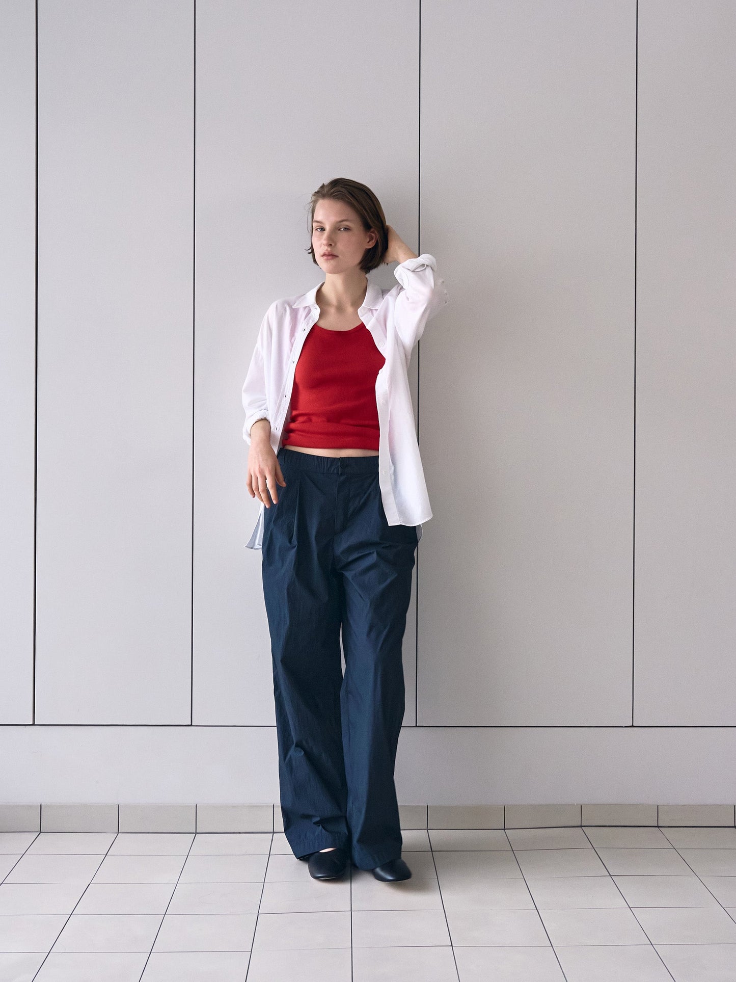 ROSA EASY COTTON PANTS [ Deep Navy ]