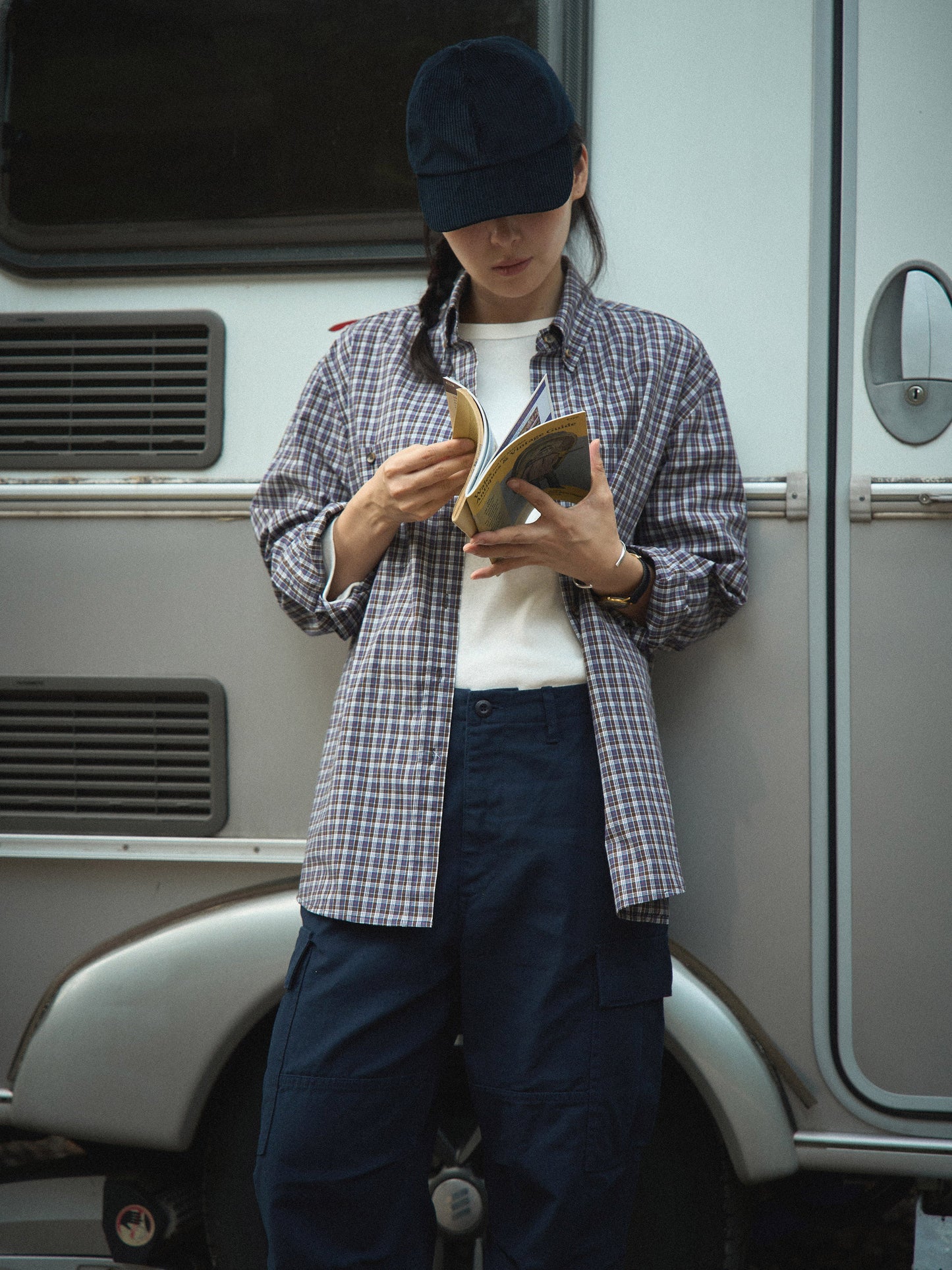 2 POCKET BUTTON DOWN SHIRT [ Violet Tartan ]