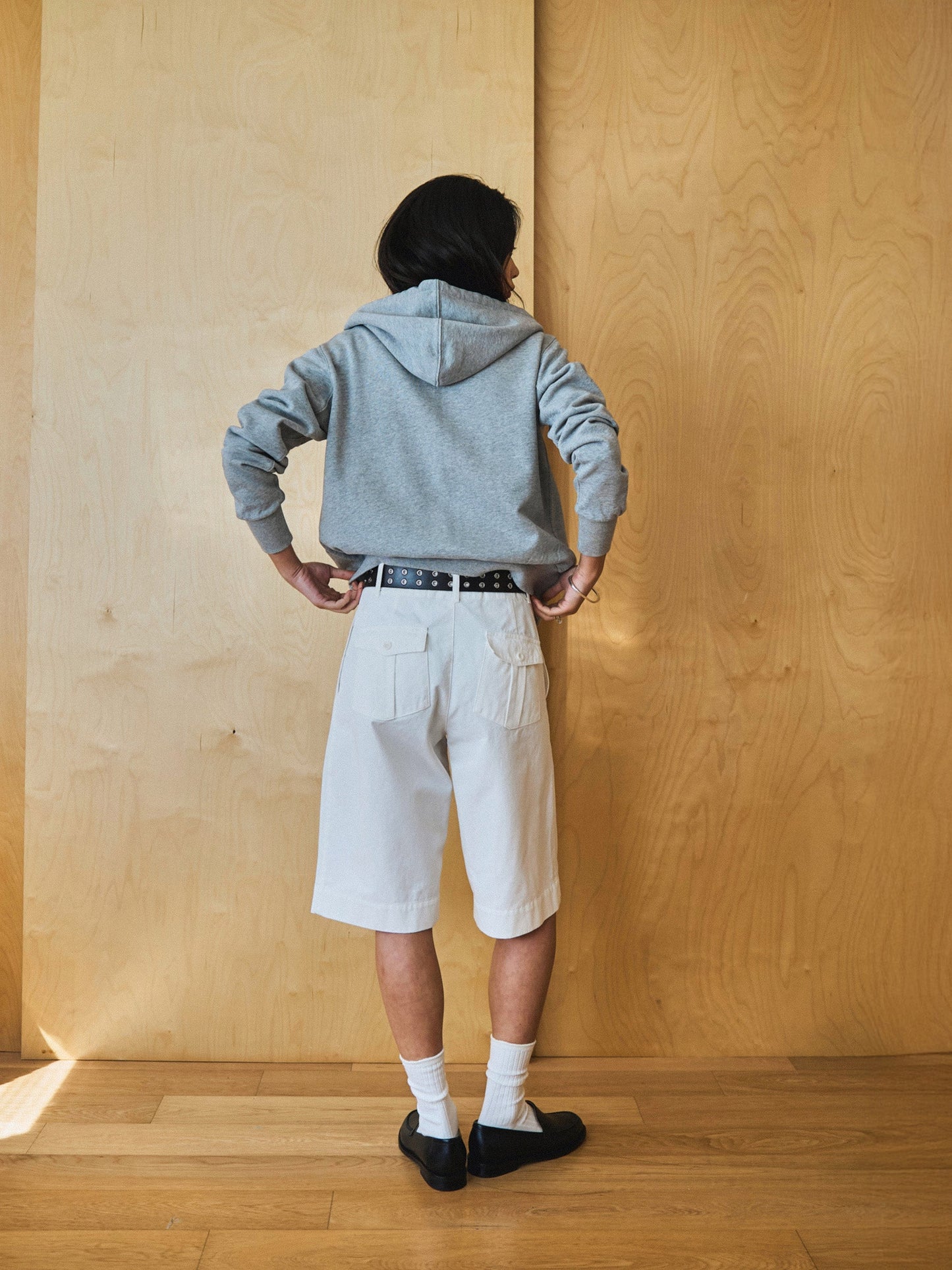 LENTO BERMUDA SHORTS [ Washed White ]