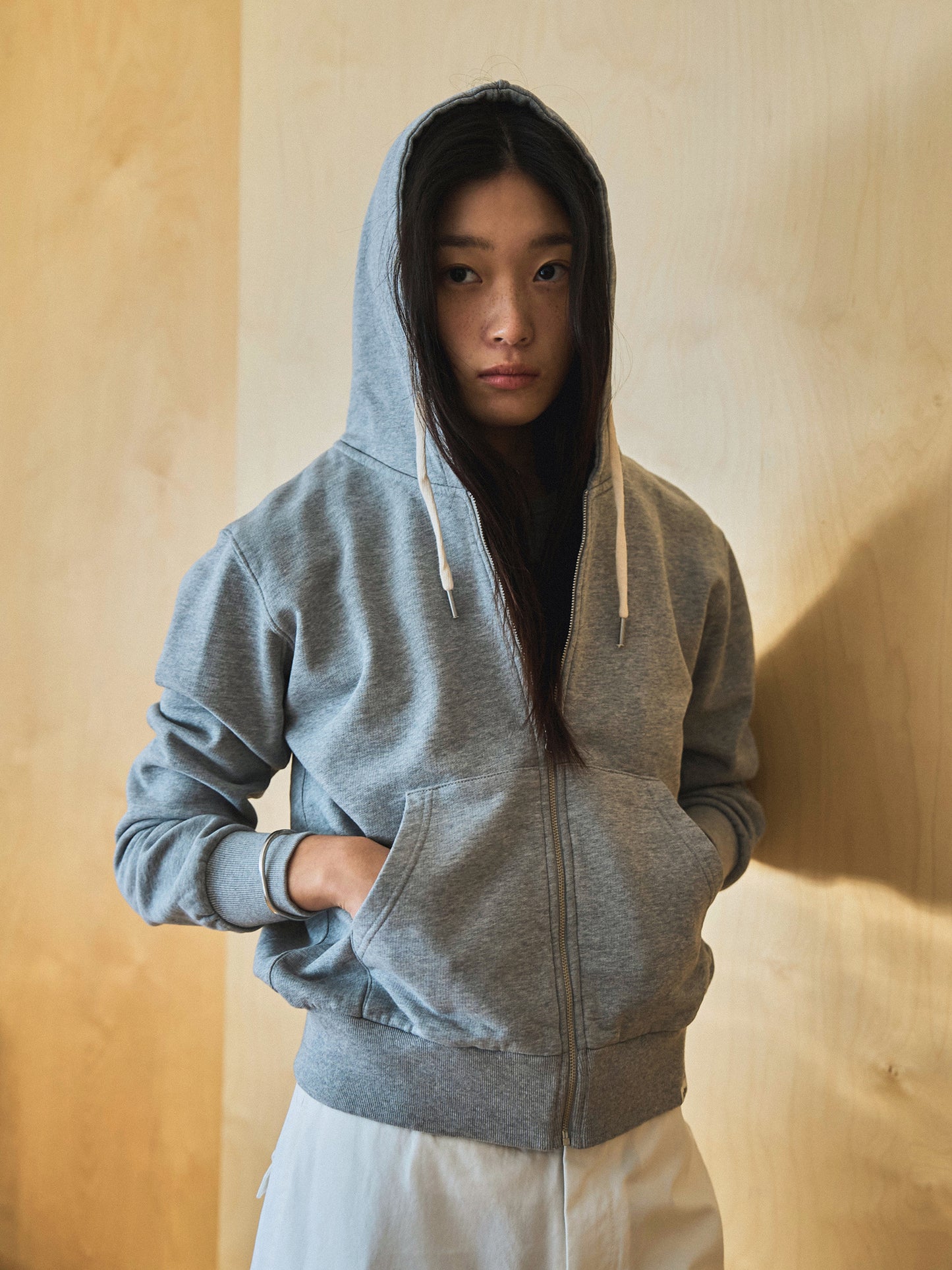 PARK FULL ZIP HOODIE [ Heather Grey ]
