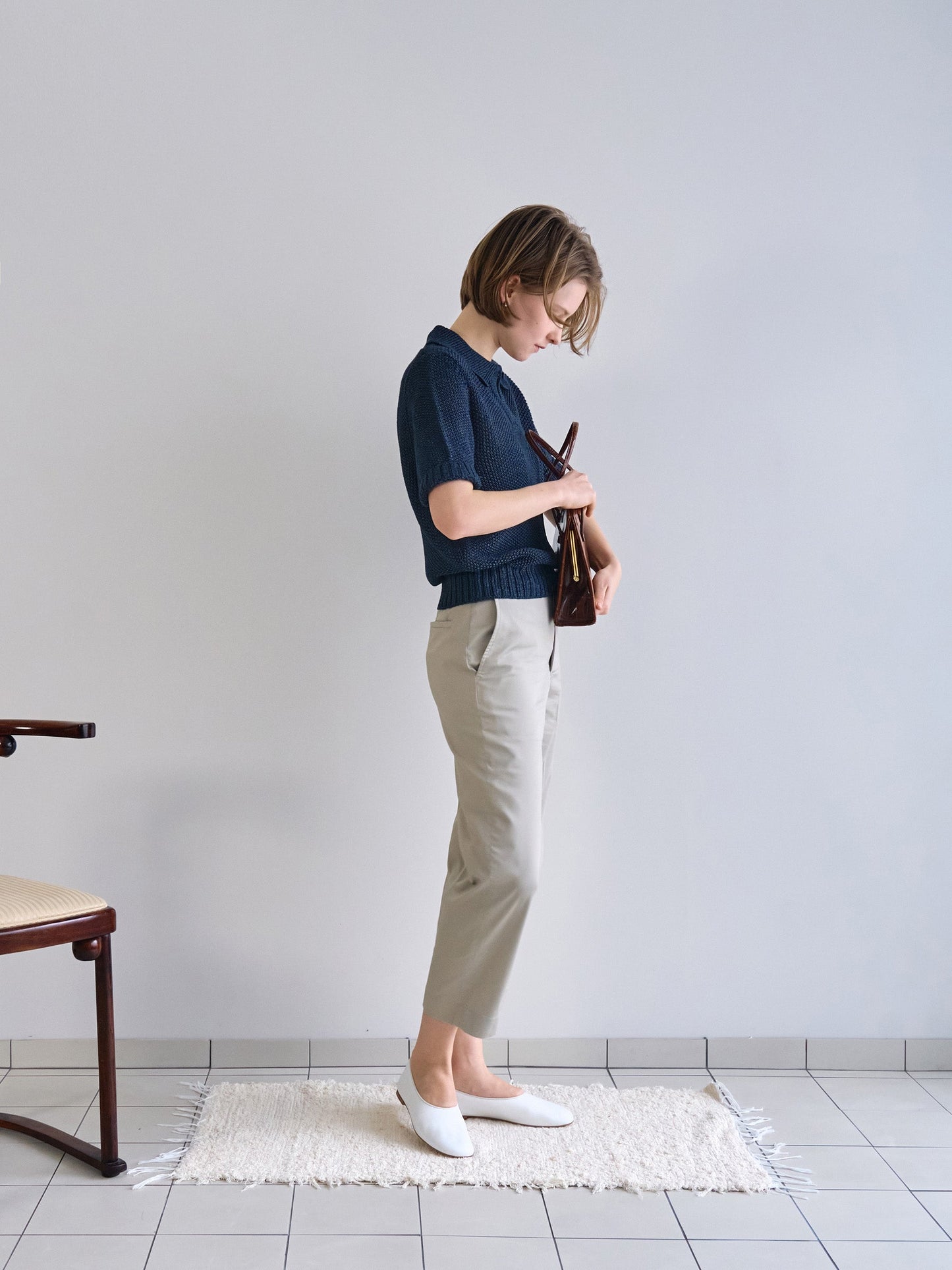 PATRICIA ANKLE PANTS [ Oyster Beige ]