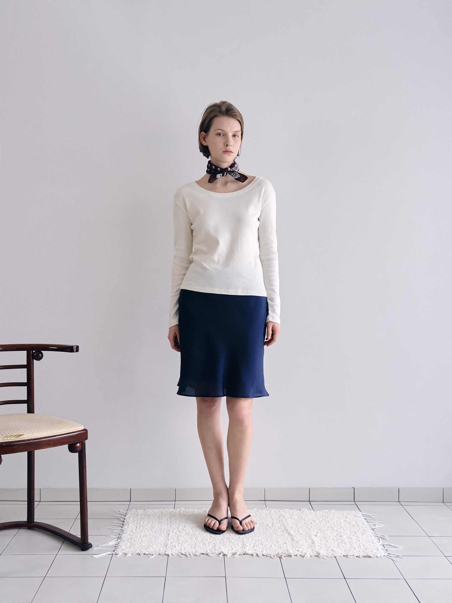 SMOOTH SCOOP NECK TOP [ Natural ]