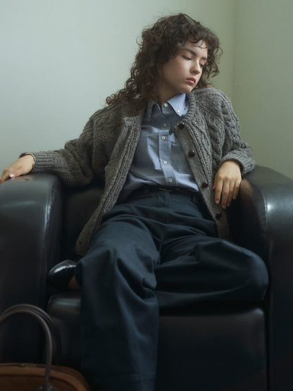 2 POCKET BUTTON DOWN SHIRT [ Navy Oxford ]