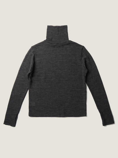 RUSTLE WOOL TURTLE TOP [ Blend Charcoal ]