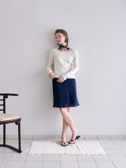 SMOOTH SCOOP NECK TOP [ Natural ]