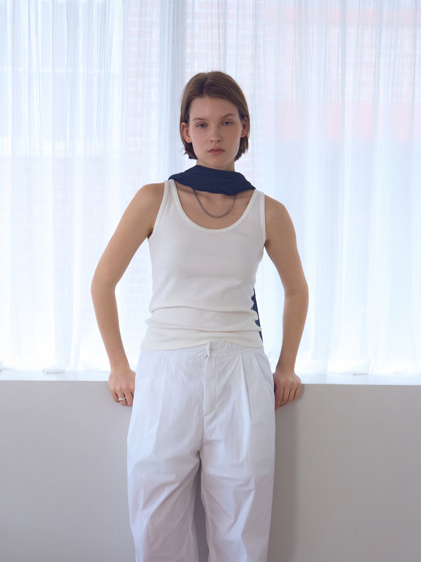 SOFT STRETCH SLEEVELESS [ White ]