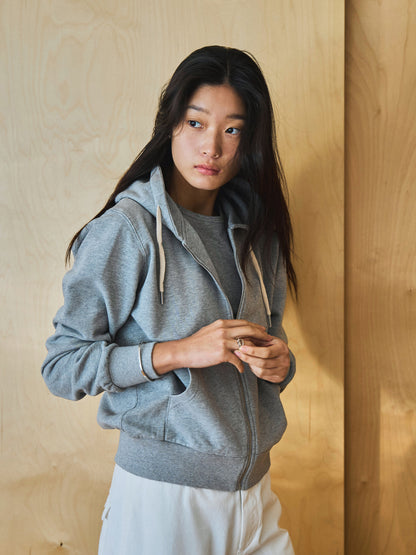 PARK FULL ZIP HOODIE [ Heather Grey ]