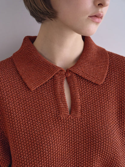 LOW GAUGE SKIPPER SWEATER New Season [ Terracotta Red ]