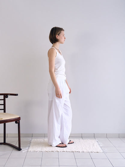 ROSA EASY COTTON PANTS [ White ]