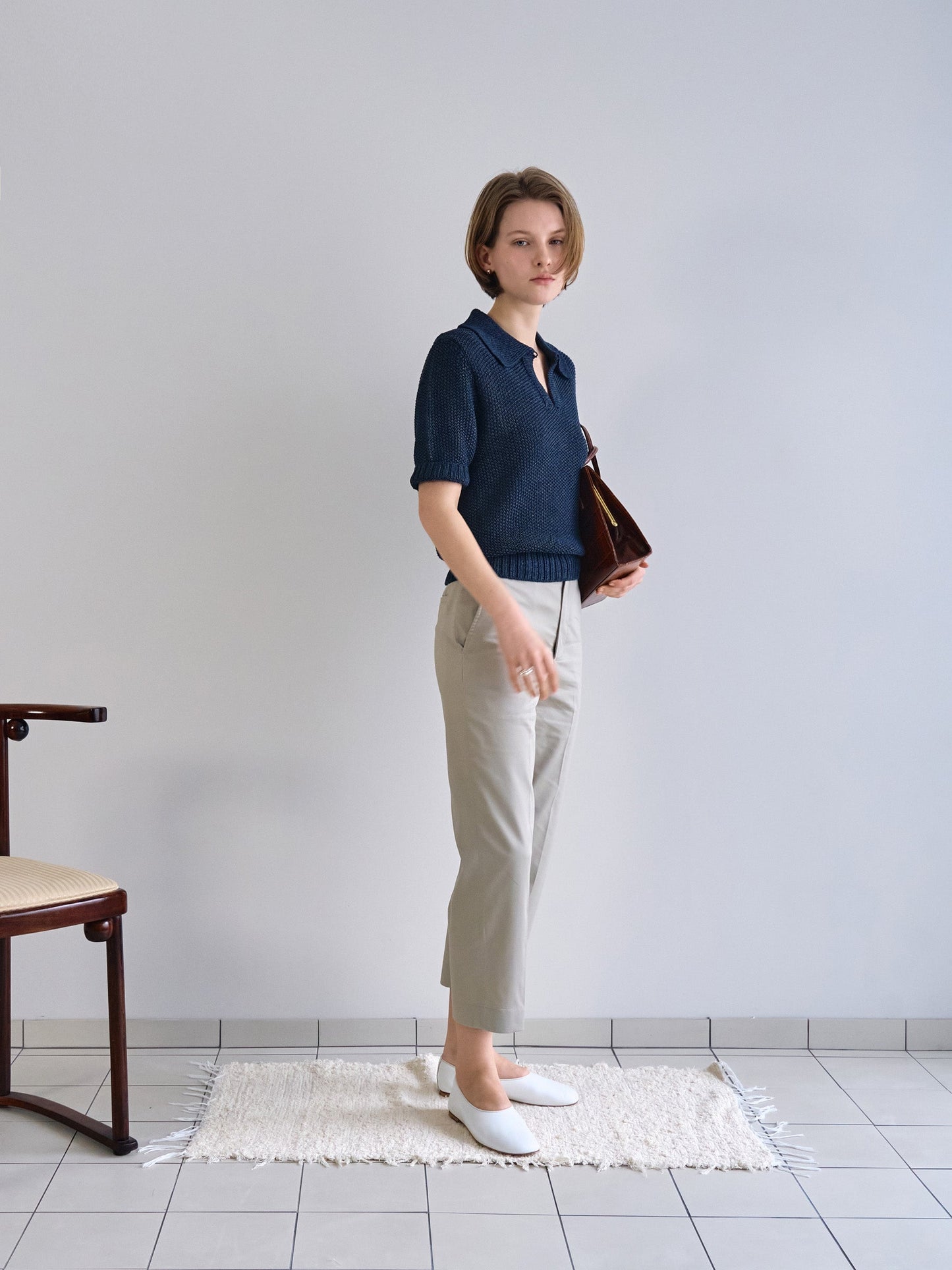 PATRICIA ANKLE PANTS [ Oyster Beige ]