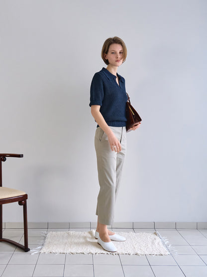 PATRICIA ANKLE PANTS [ Oyster Beige ]