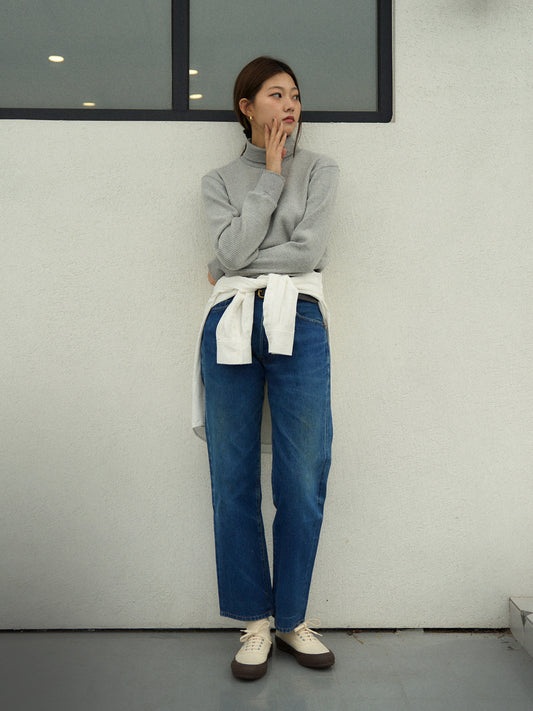 SALLY'S WAFFLE TURTLE TEE [ Heather Grey ]