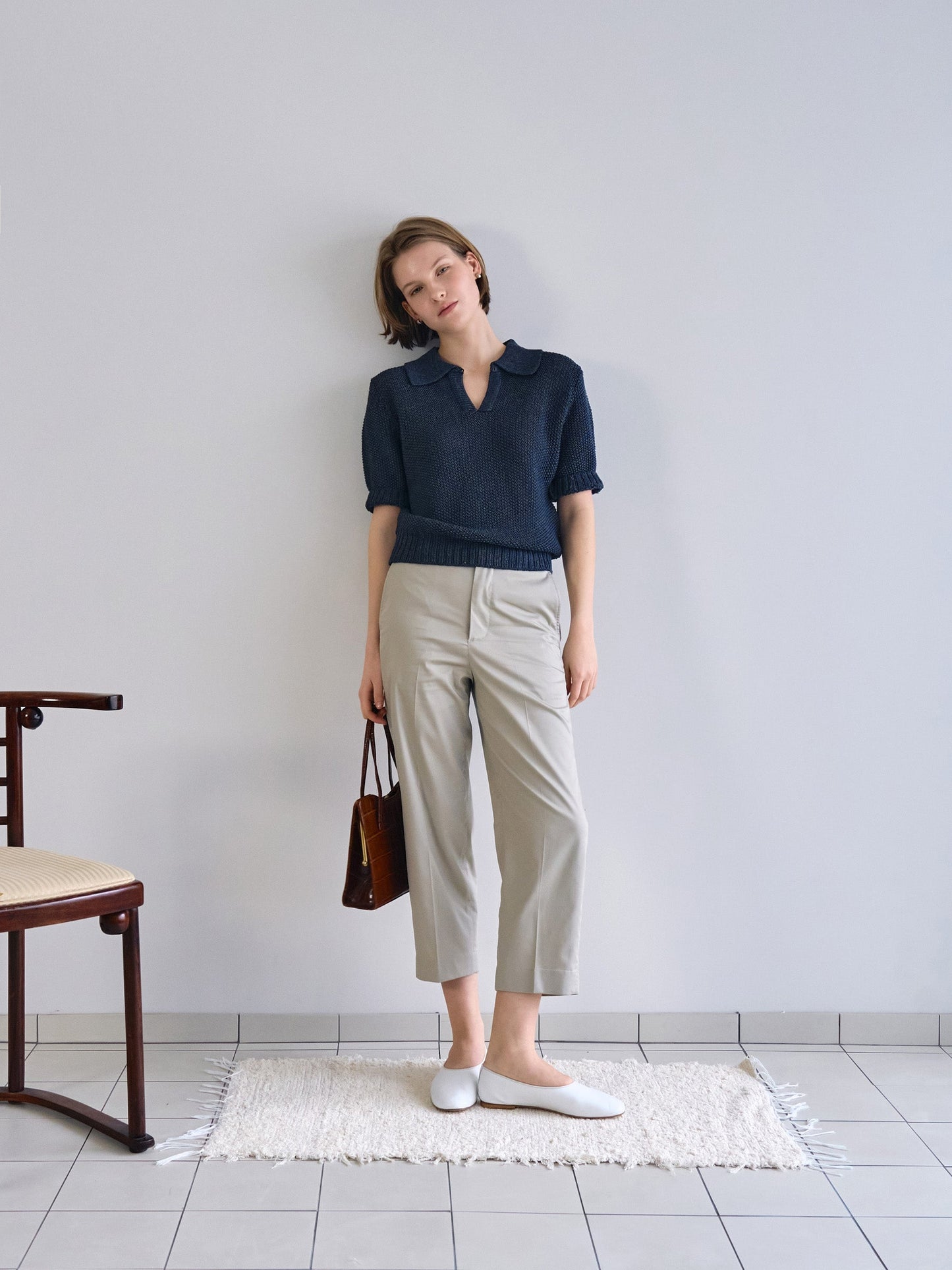 PATRICIA ANKLE PANTS [ Oyster Beige ]