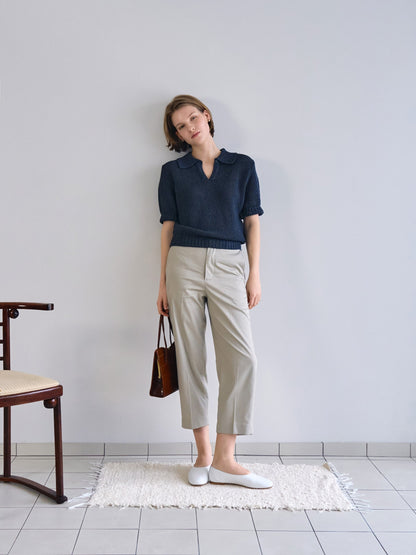 PATRICIA ANKLE PANTS [ Oyster Beige ]