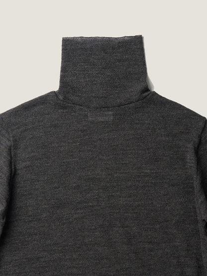 RUSTLE WOOL TURTLE TOP [ Blend Charcoal ]
