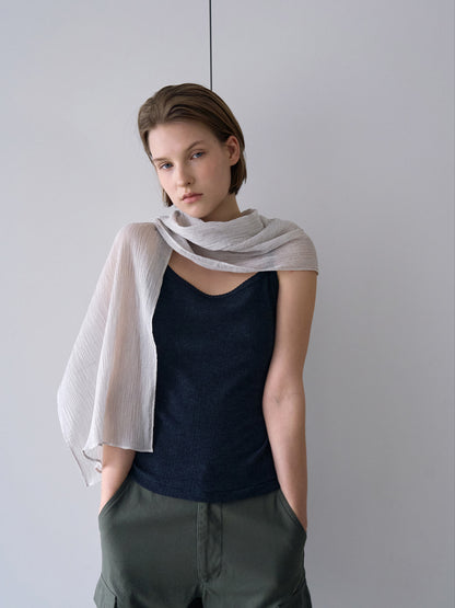SCALLOPED TRIM SLEEVELESS [ Blend Gray ]