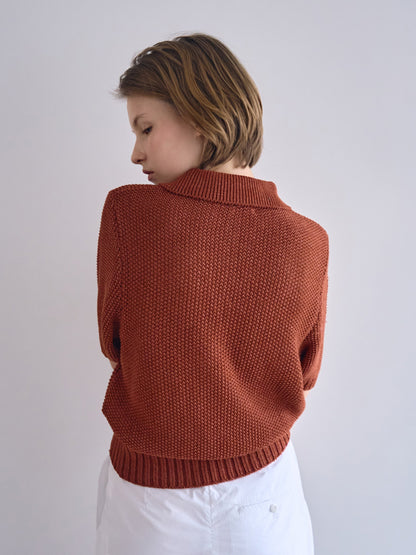 LOW GAUGE SKIPPER SWEATER New Season [ Terracotta Red ]