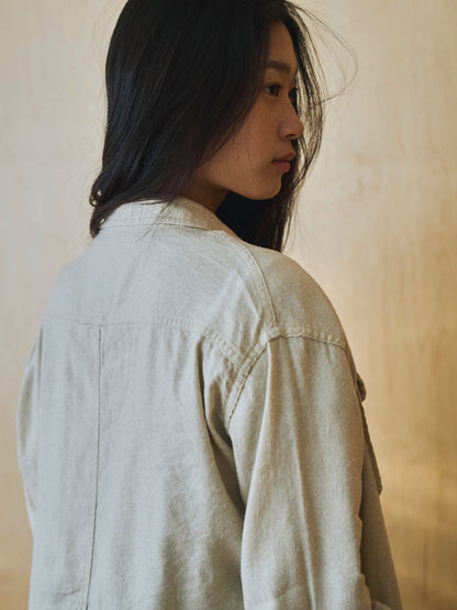 CAROLINE SILK LINEN JACKET [ Natural ]