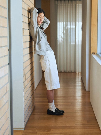 LENTO BERMUDA SHORTS [ Washed White ]
