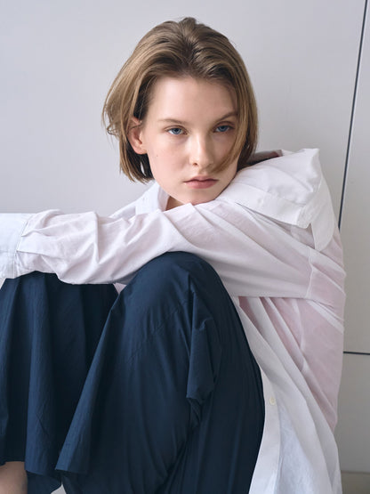 ROSA EASY COTTON PANTS [ Deep Navy ]