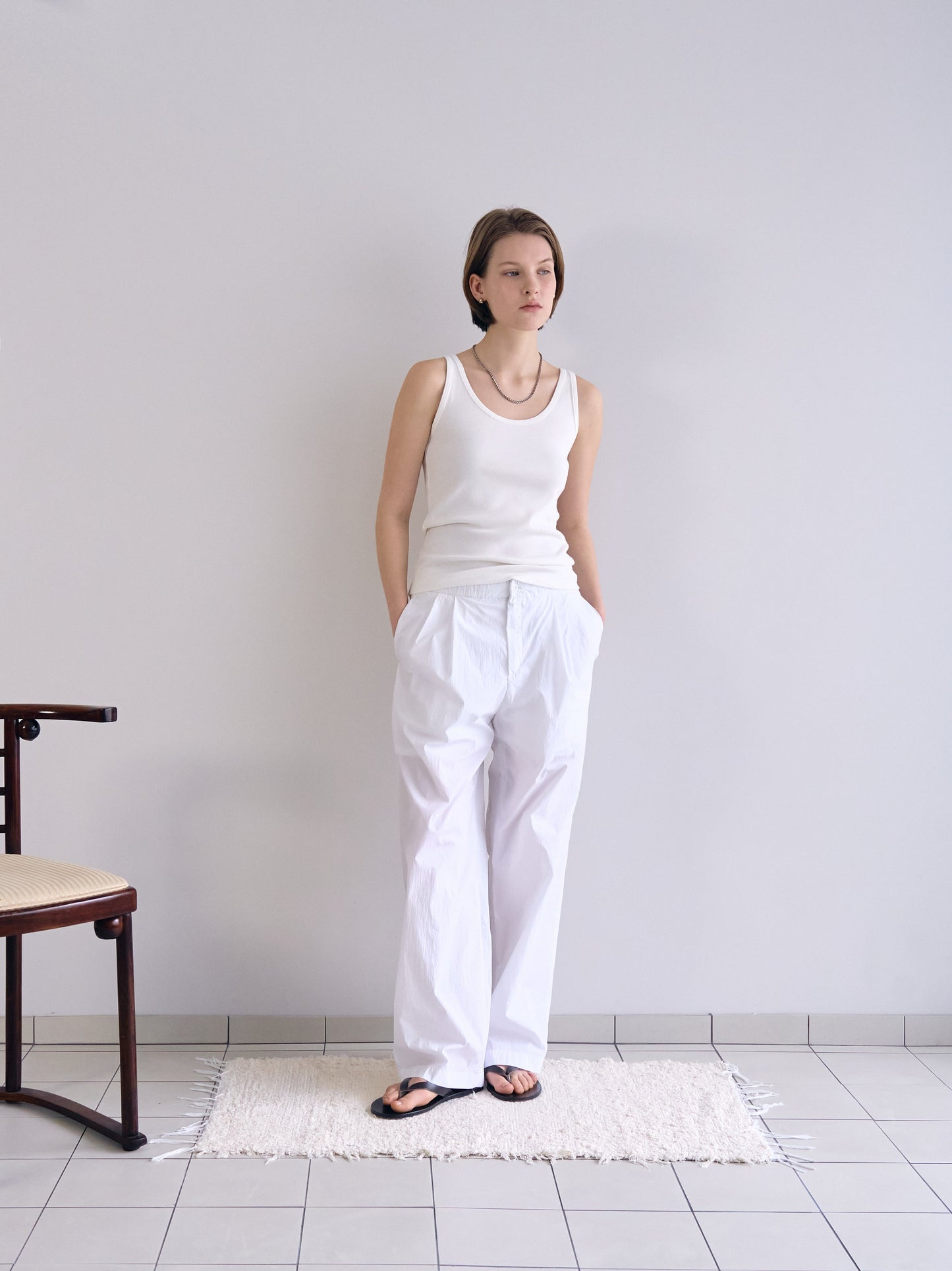 ROSA EASY COTTON PANTS [ White ]