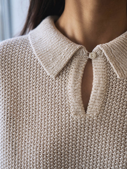 LOW GAUGE SKIPPER SWEATER New Season [ Soft Cream ]