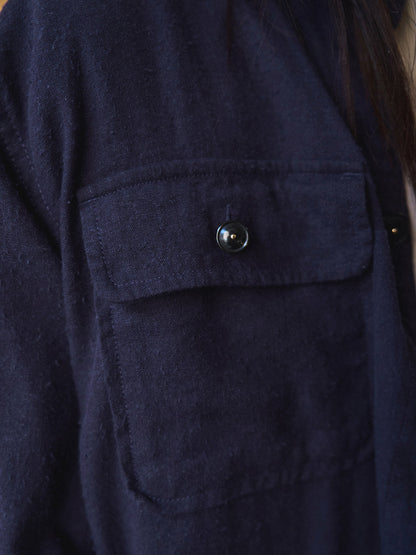 CAROLINE SILK LINEN JACKET [ Royal Blue ]