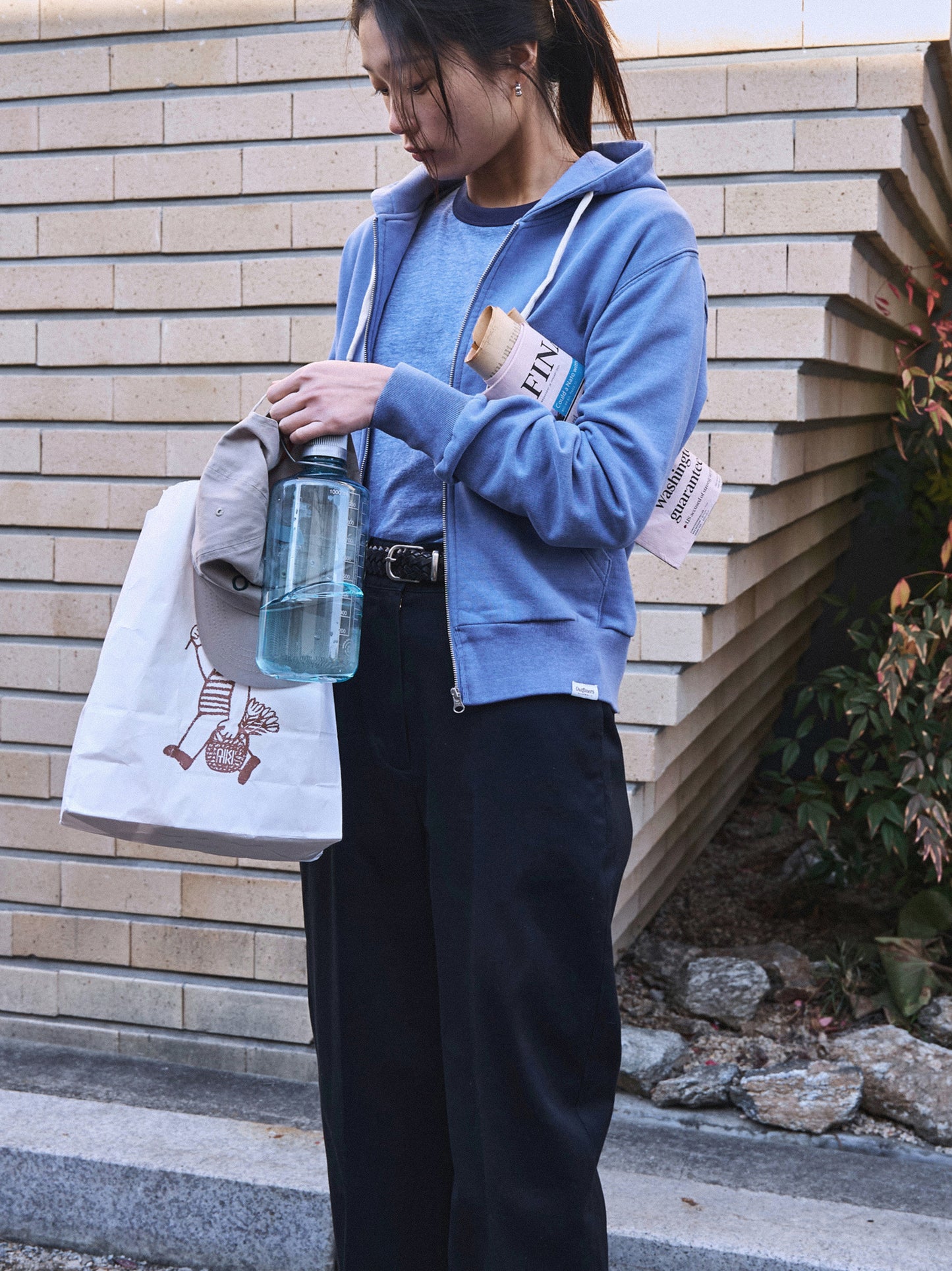 PARK FULL ZIP HOODIE [ Sea Blue ]