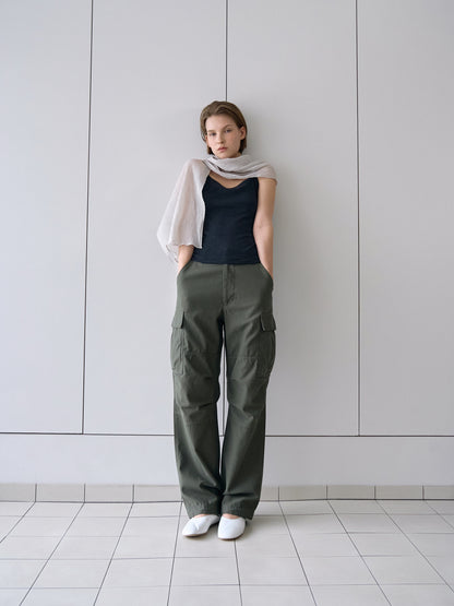 EASE WASHED CARGO PANTS [ Washed Khaki ]