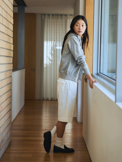 PARK FULL ZIP HOODIE [ Heather Grey ]