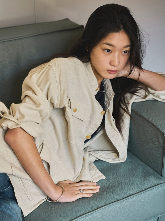 CAROLINE SILK LINEN JACKET [ Natural ] 1st Reorder shipping in the last week of April