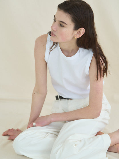 MICHELLE COTTON SLEEVELESS [ White ]