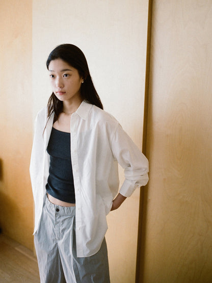 MARTHA LIGHT COTTON SHIRT [ Pure White ]
