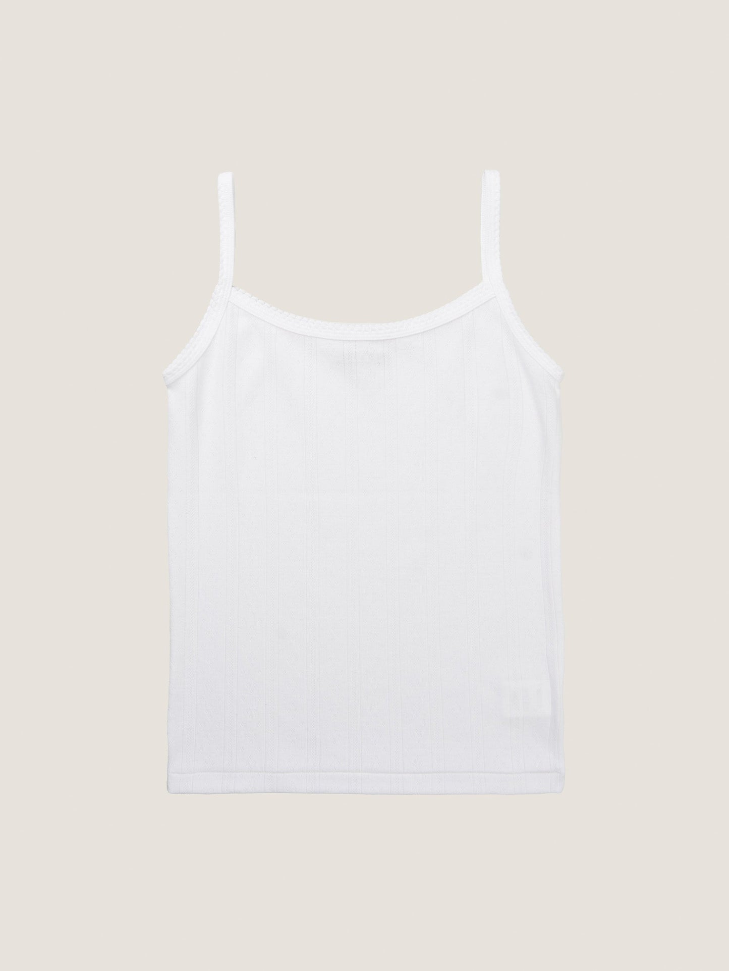 SCALLOPED TRIM SLEEVELESS [ White ]