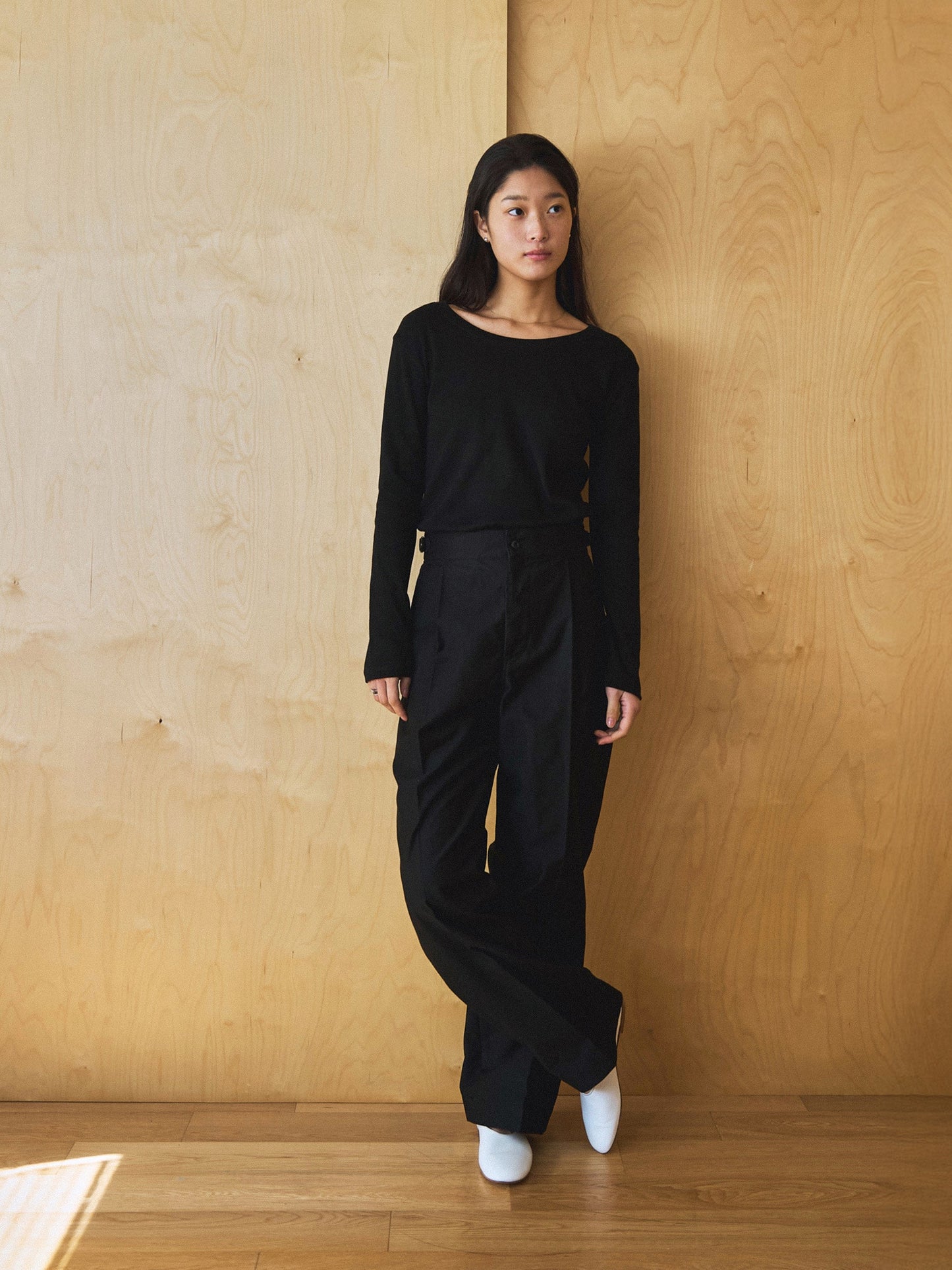 50's ITALIAN ARMY CHINO PANTS [ Rich Black ]
