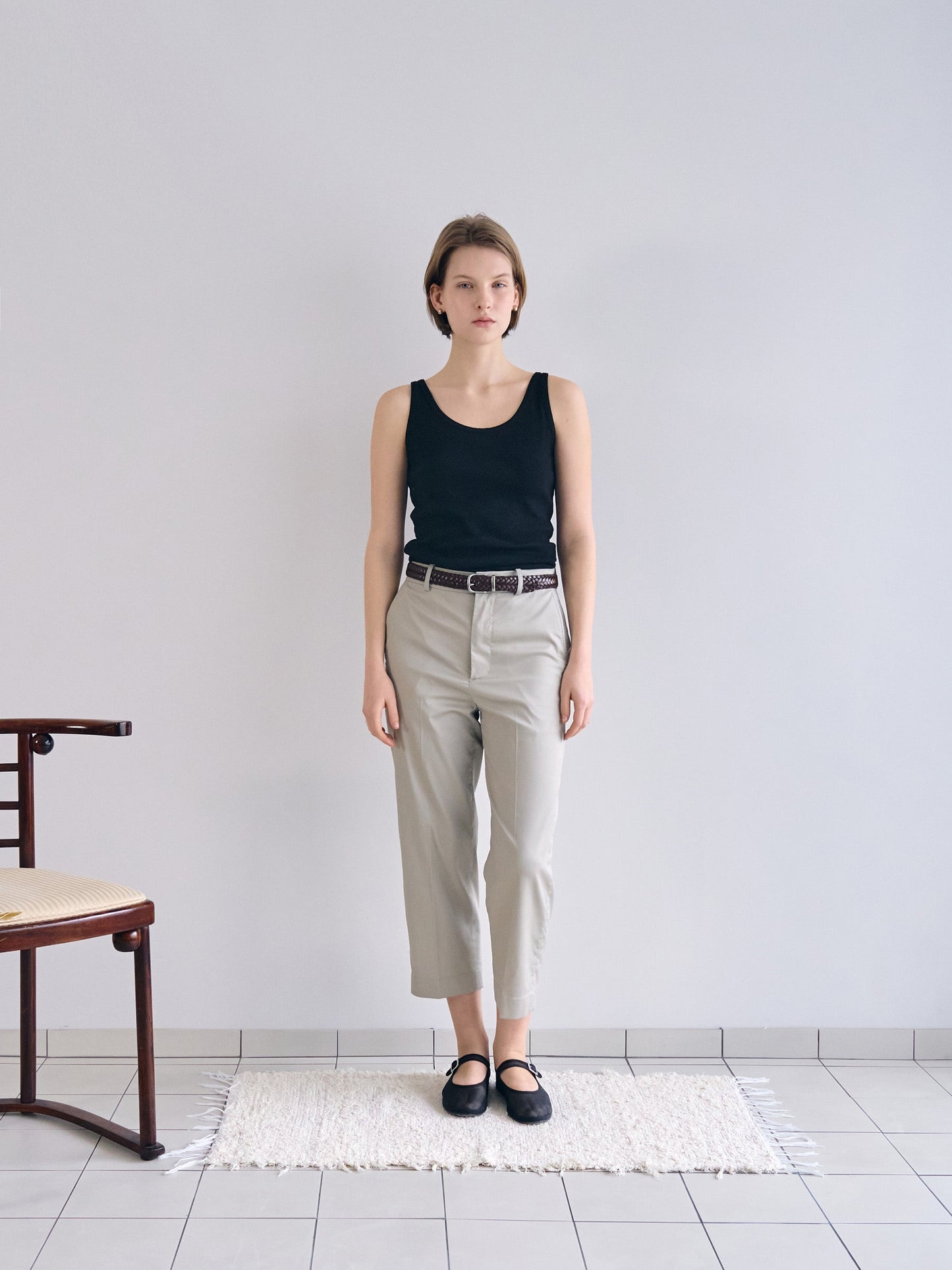 PATRICIA ANKLE PANTS [ Oyster Beige ]