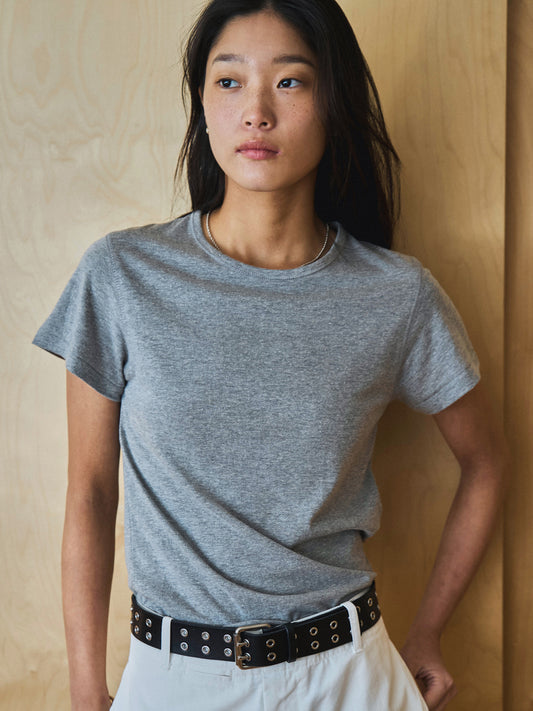 ALWAYS CREW NECK T-SHIRT [ Melange Gray ]
