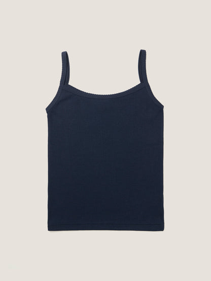 SCALLOPED TRIM SLEEVELESS [ Midnight Blue ]