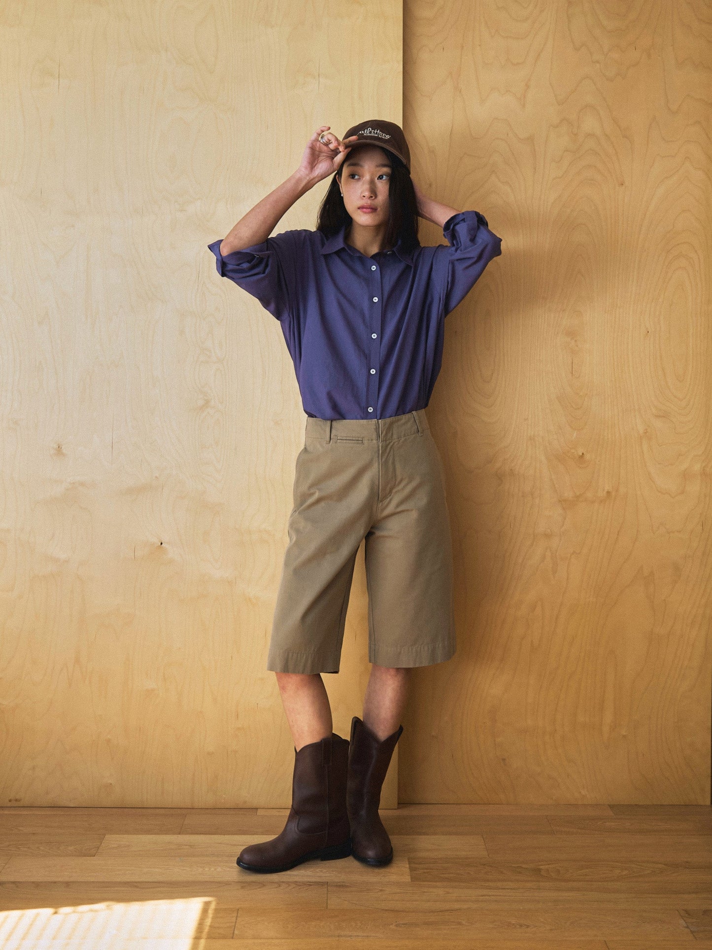 LENTO BERMUDA SHORTS [ Washed Beige ]