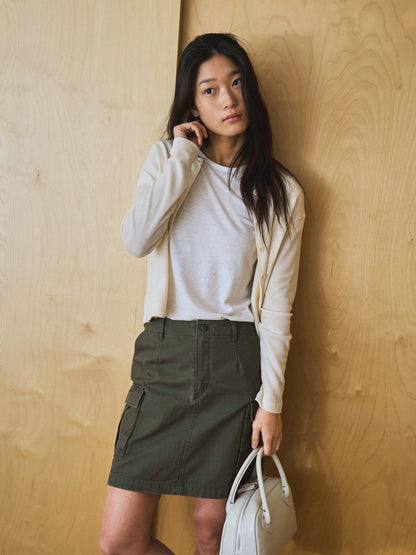 AIRY WAFFLE CARDIGAN [ Cream ]